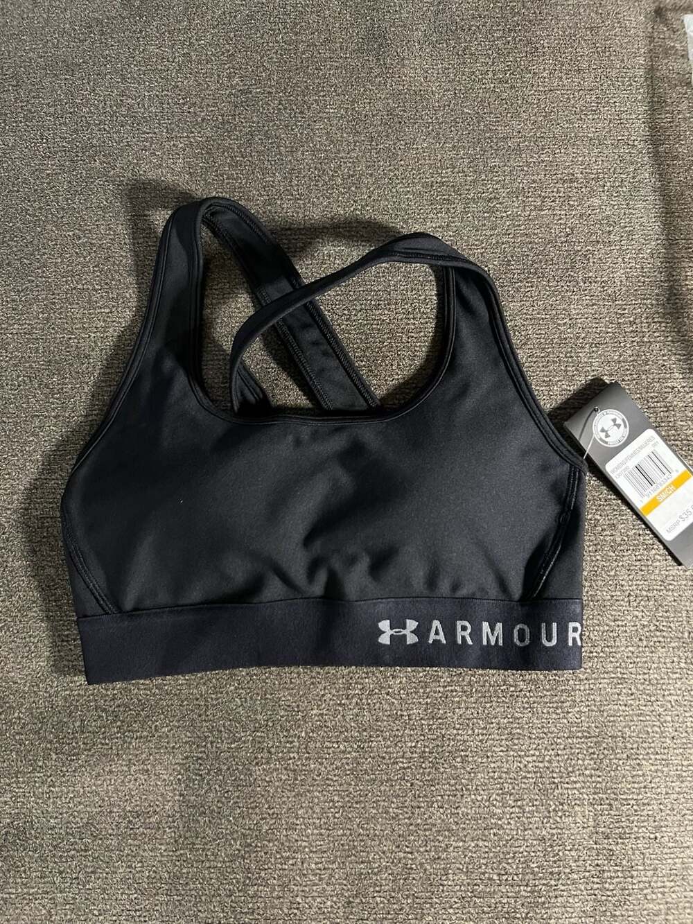 Under Armour Armour Mid Crossback Sports Bra Size Small Black